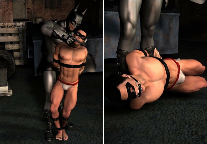 Batman Tied Up - Batman Gay Bondage | Gay Fetish XXX