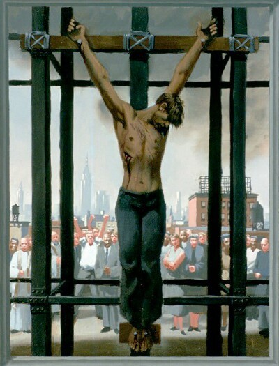 Bondage crucifixion (Mostly) Barefoot