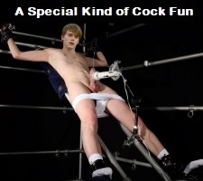 A Special Kind of Cock Fun Twink rent boy absolutely suffers through an endless session of bondage, cum control, milking, cbt and ass fucking with two sadistic strangers.